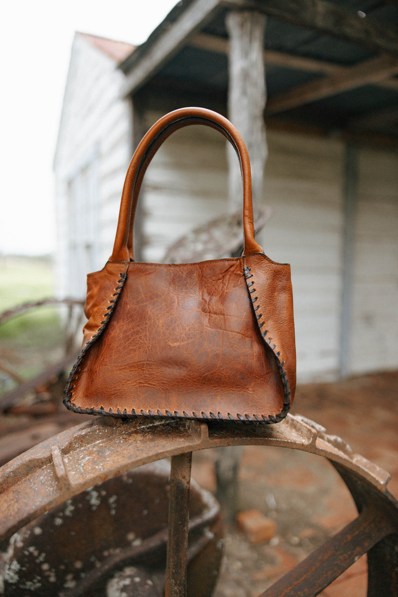 Maverick Exclusive Bison Cognac Brass Handbag 