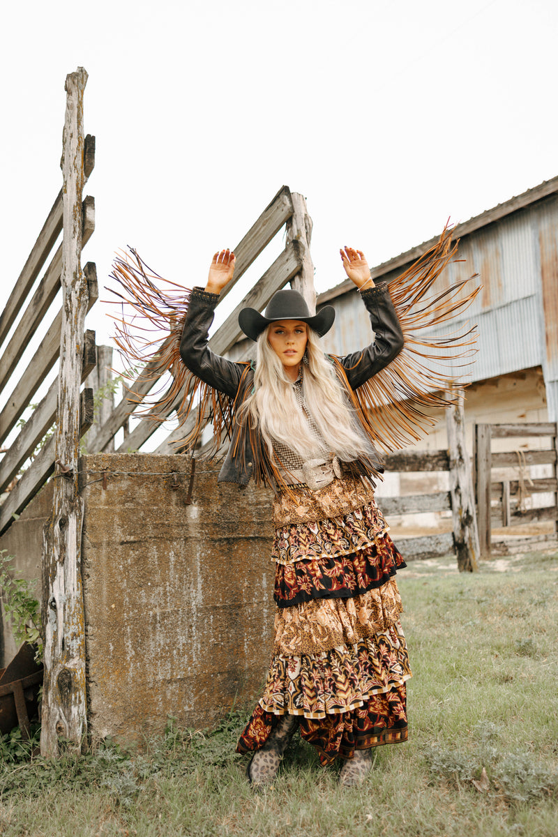 Scully Fringe Nailheads With Turquoise Trim Jacket