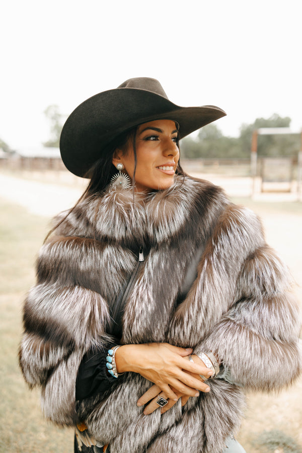 Chaarm Silver Fox Poncho