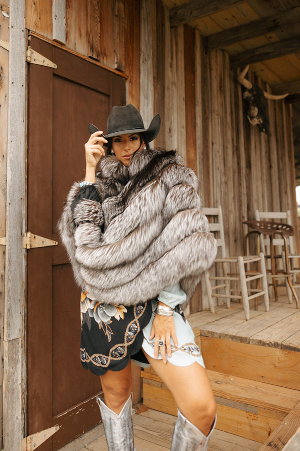Chaarm Silver Fox Poncho