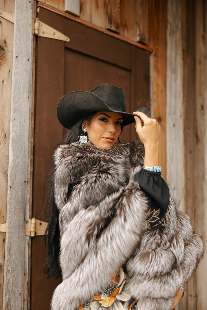 Chaarm Silver Fox Poncho