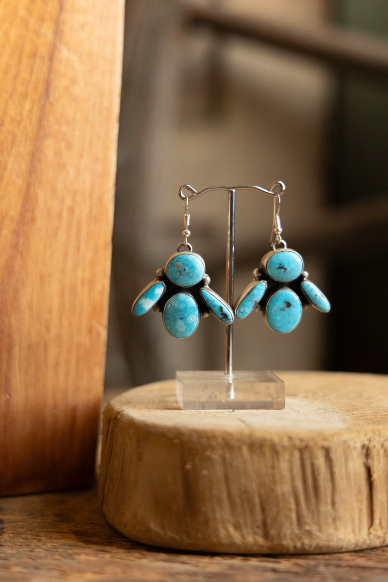 Kingman Turquoise Clusters Necklace and Earring Set