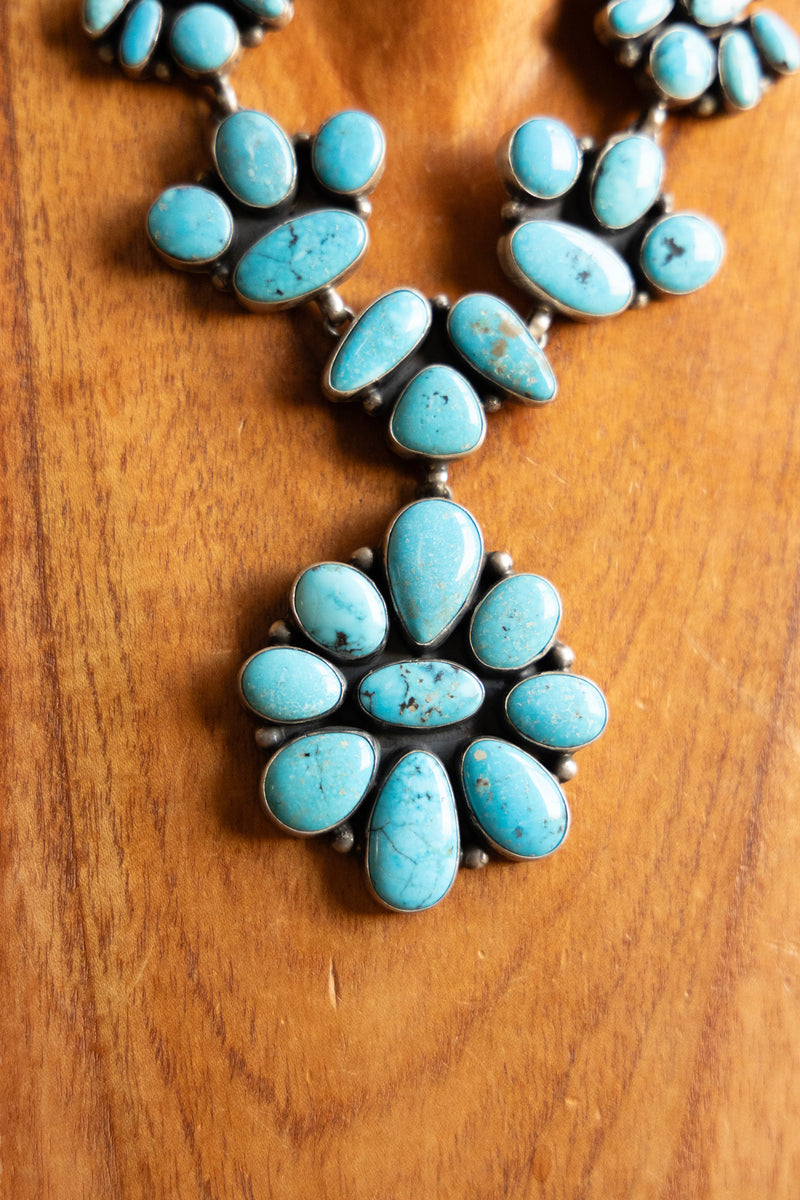 Kingman Turquoise Clusters Necklace and Earring Set