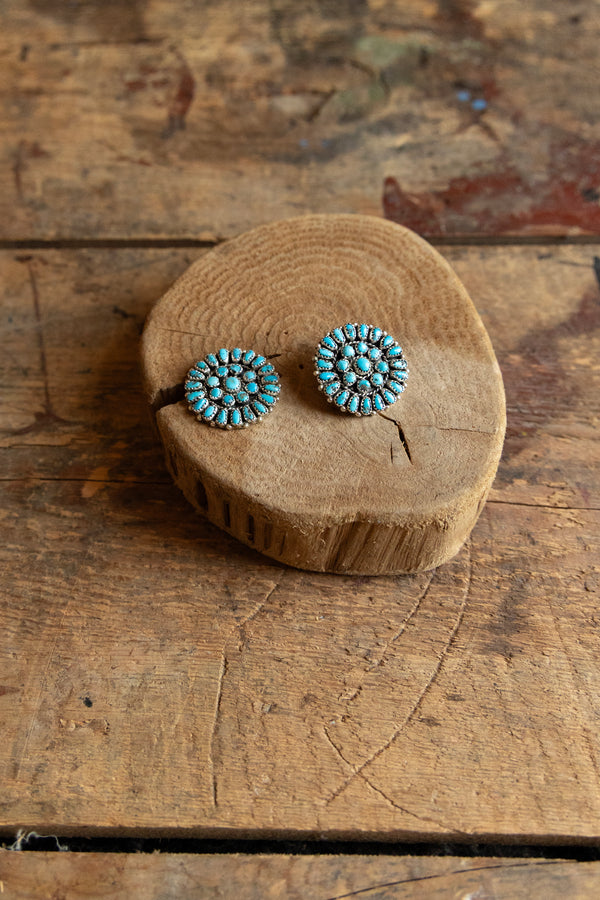 Tiny Turquoise Circle Post Earring