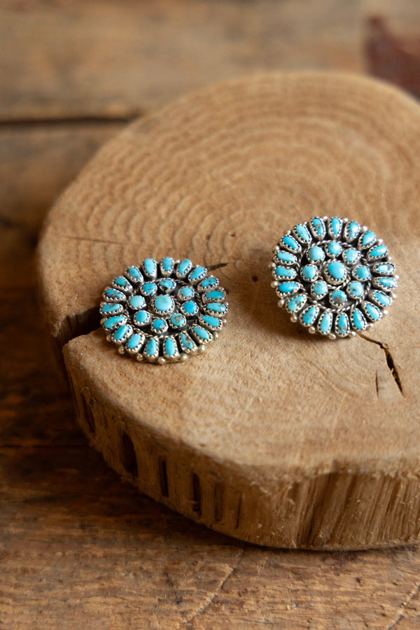 Tiny Turquoise Circle Post Earring