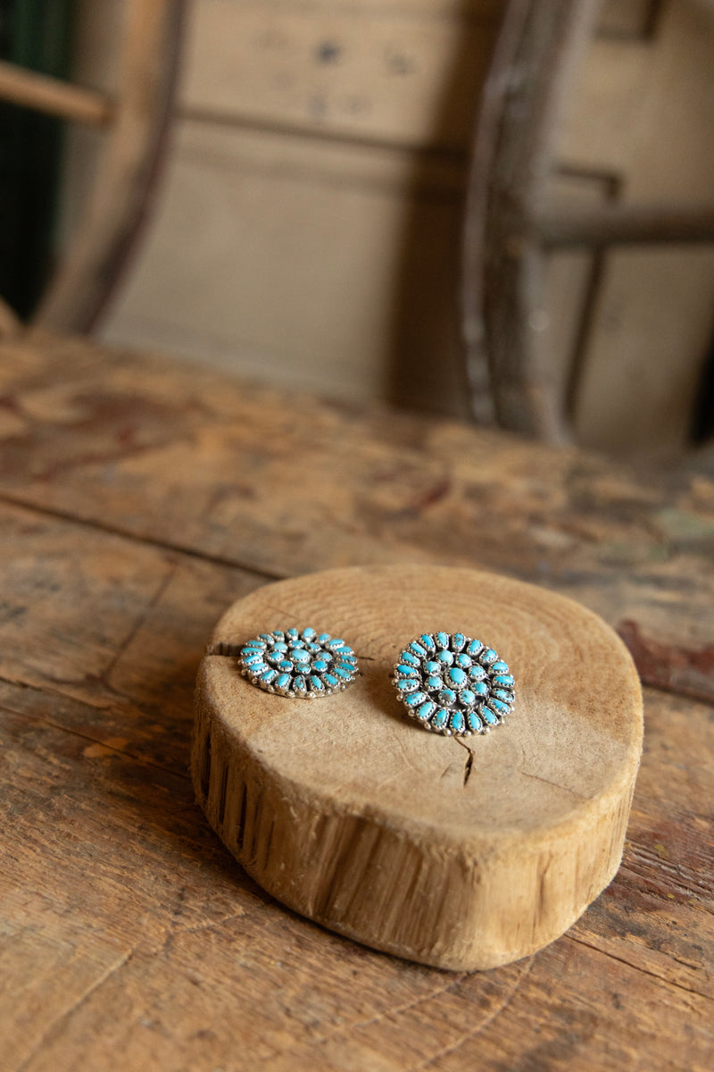 Tiny Turquoise Circle Post Earring