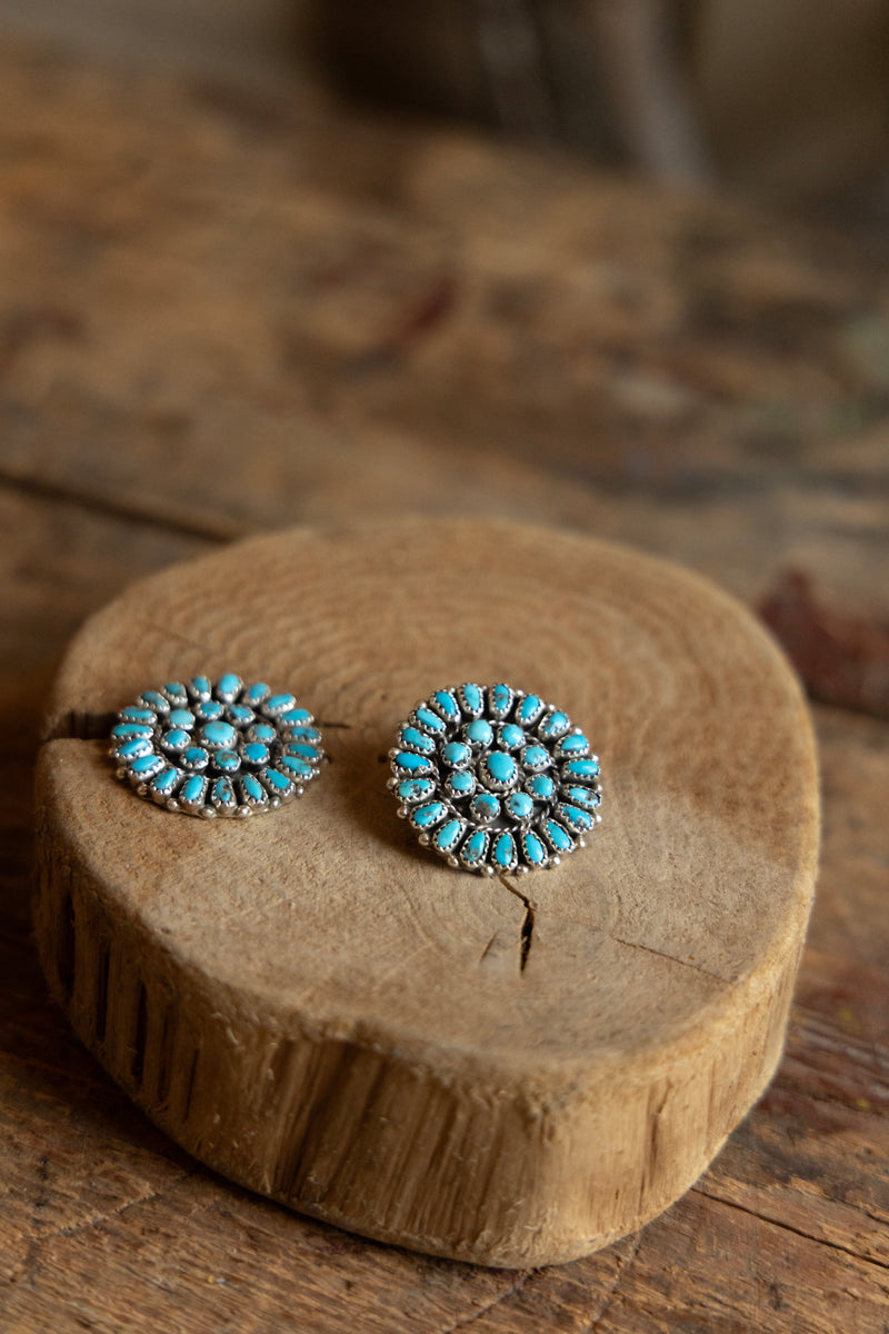 Tiny Turquoise Circle Post Earring