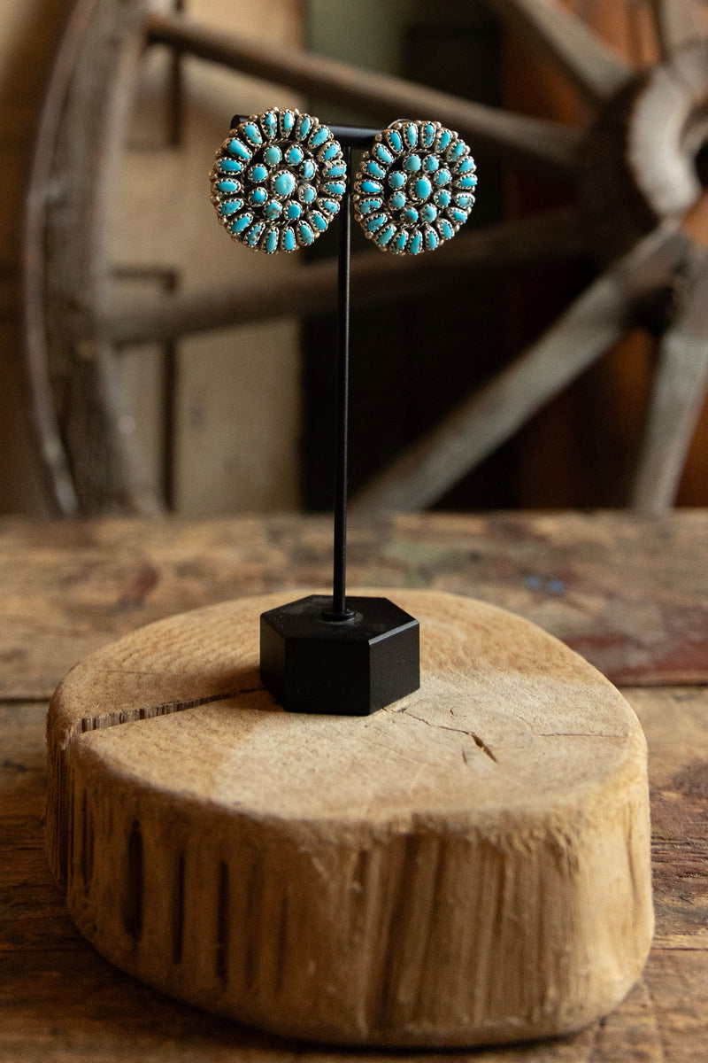 Tiny Turquoise Circle Post Earring