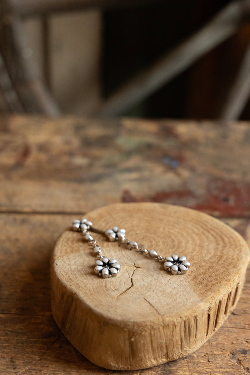 Pearl Flowers Dangle Post Earring