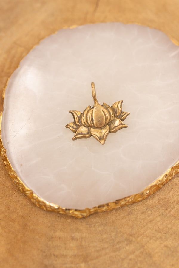Bronze lotus flower charm
