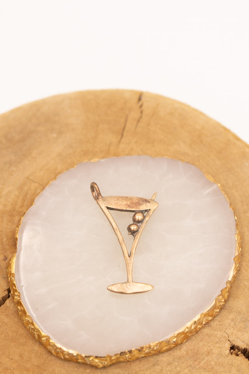 Bronze martini charm