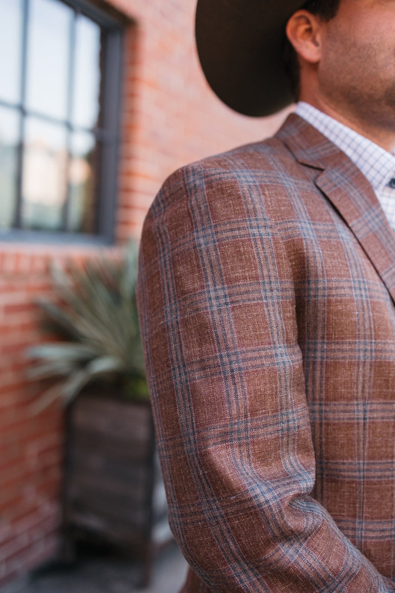 Billy Reid Rust Plaid Sport Coat