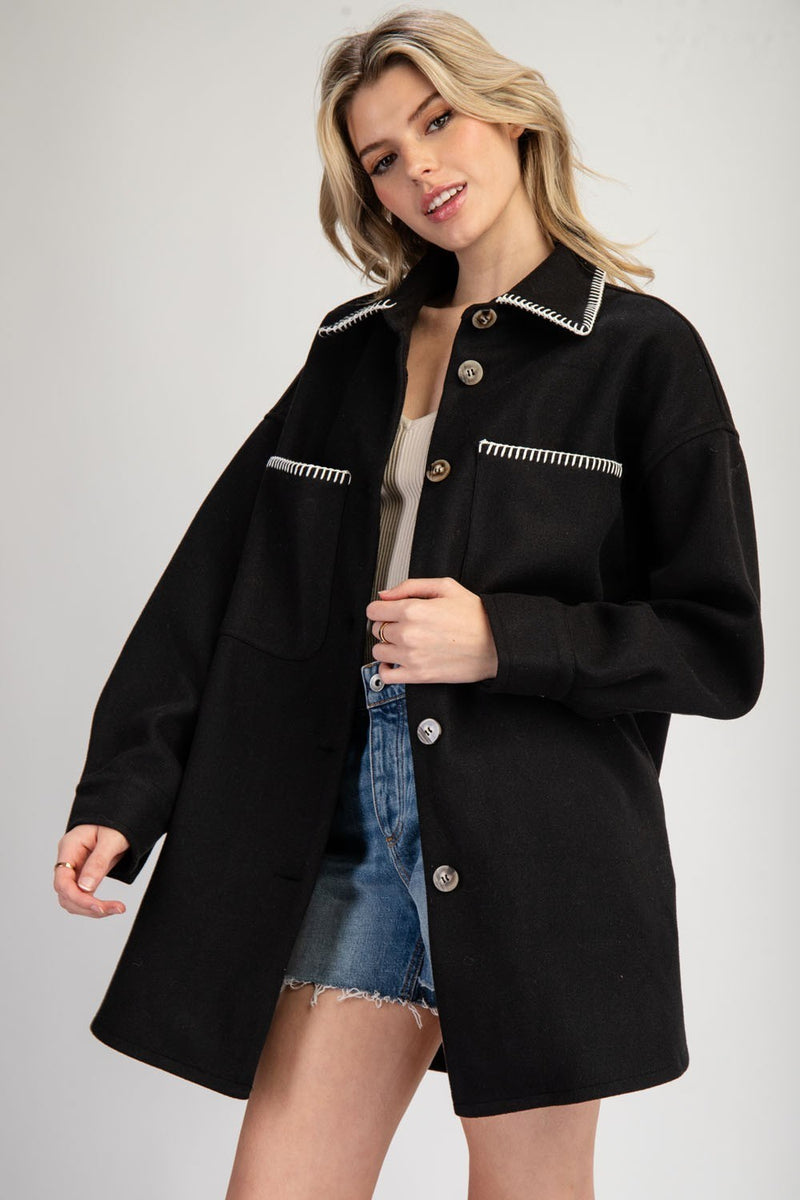 EESOME Stitch Point Button Down Jacket