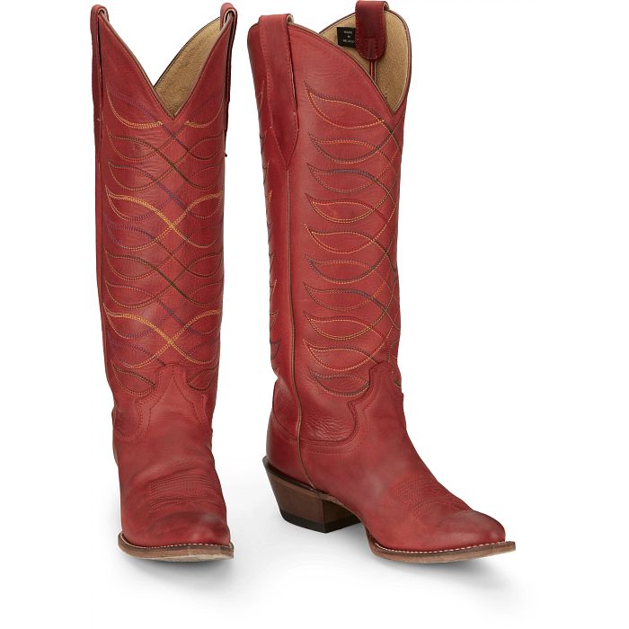 JUSTIN WOMEN'S WHITLEY 15" RED BOOT