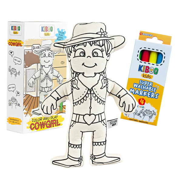 KIBOO KIDS COWGIRL COLOR AND PLAY DOLL