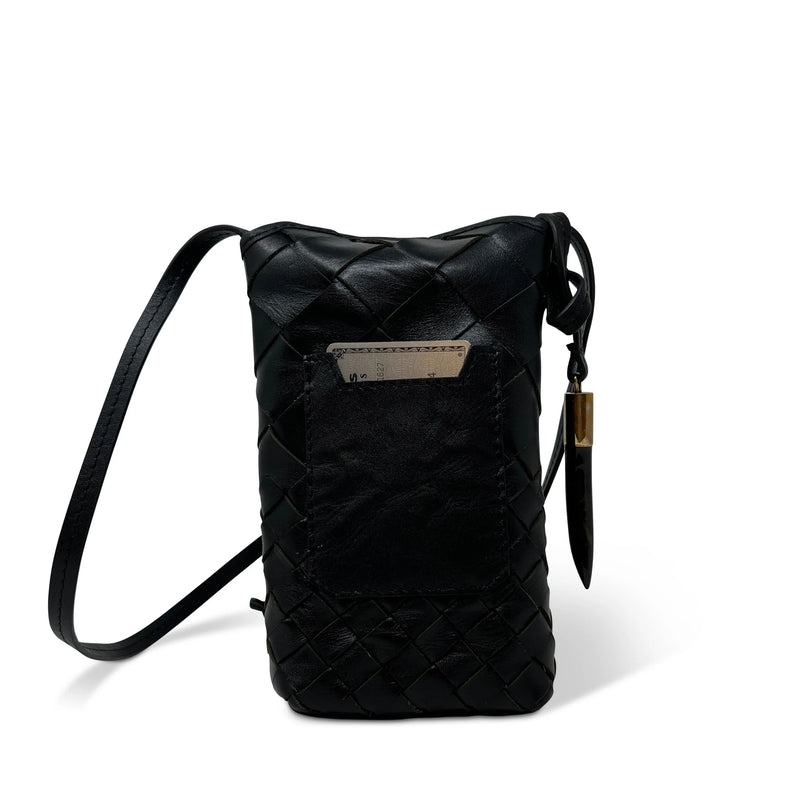 Kempton & Co. Mini Sling Bag - Black Threaded Weave