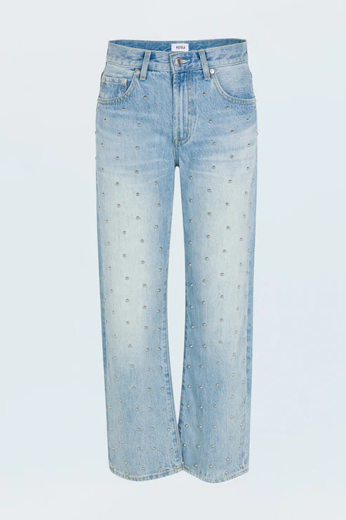 Pistola Lexi Mid Rise Bowed Straight Jean - Aries