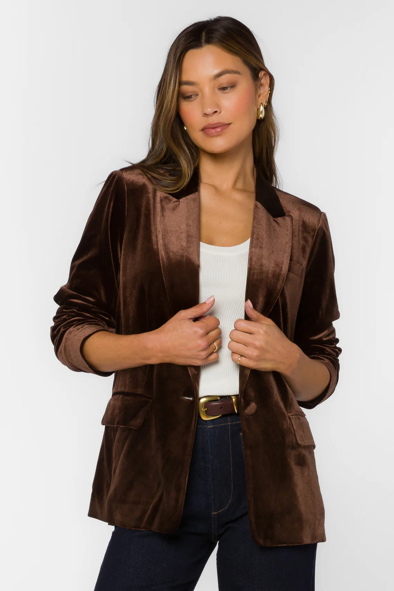Velvet Heart Lizzy Velvet Brown Blazer