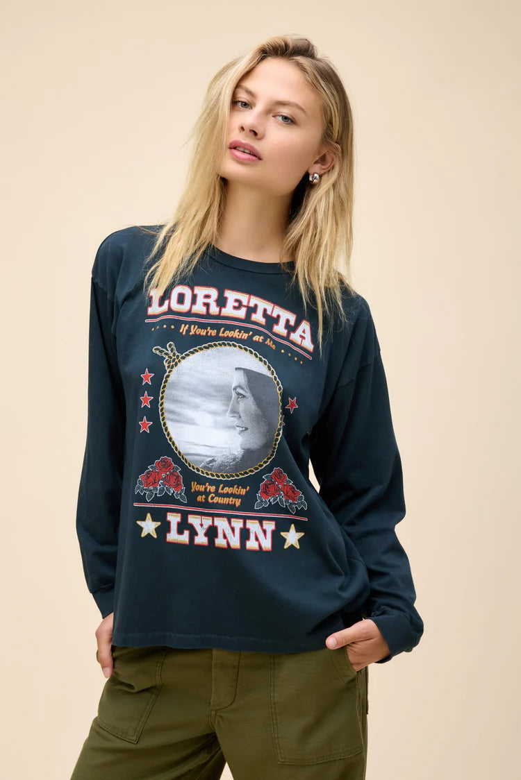 Daydreamer Loretta Lynn Lookin' At Country Relaxed Long Sleeve