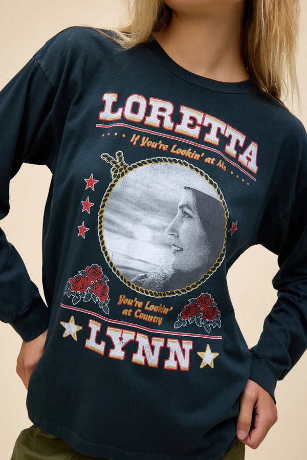 Daydreamer Loretta Lynn Lookin' At Country Relaxed Long Sleeve