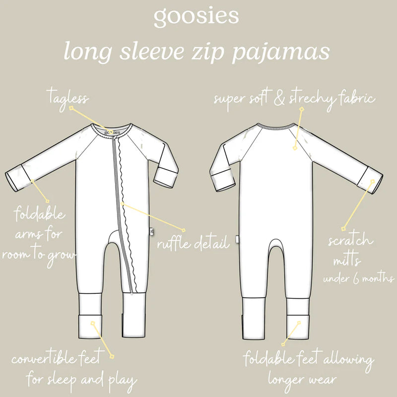 Goosies Zip PJs - Boots & Bows 6-24MO