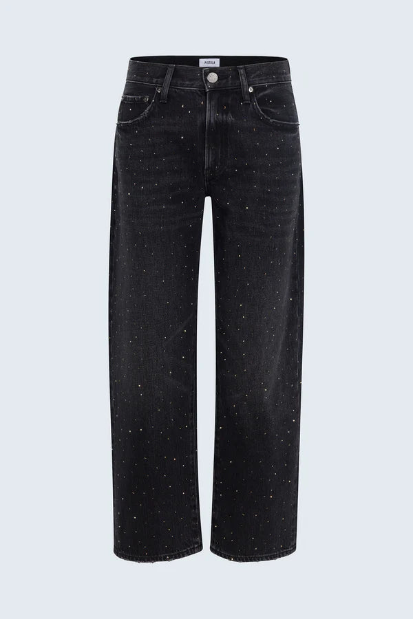 Pistola Lexi Mid Rise Bowed Straight Jean - Silver Screen