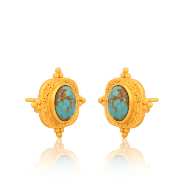 CHRISTINA GREENE Lost in Paradise Stud Earrings - Turquoise