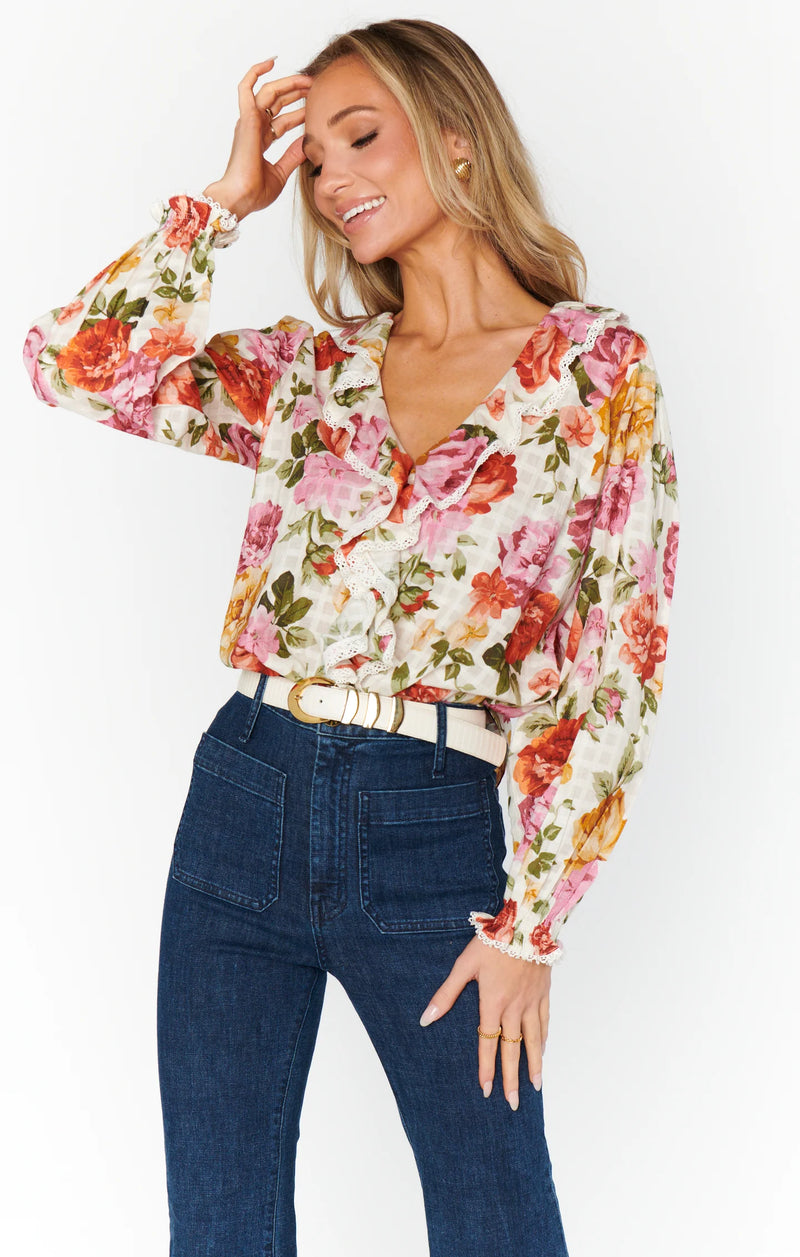 SHOW ME YOUR MUMU LYDIA RUFFLE TOP