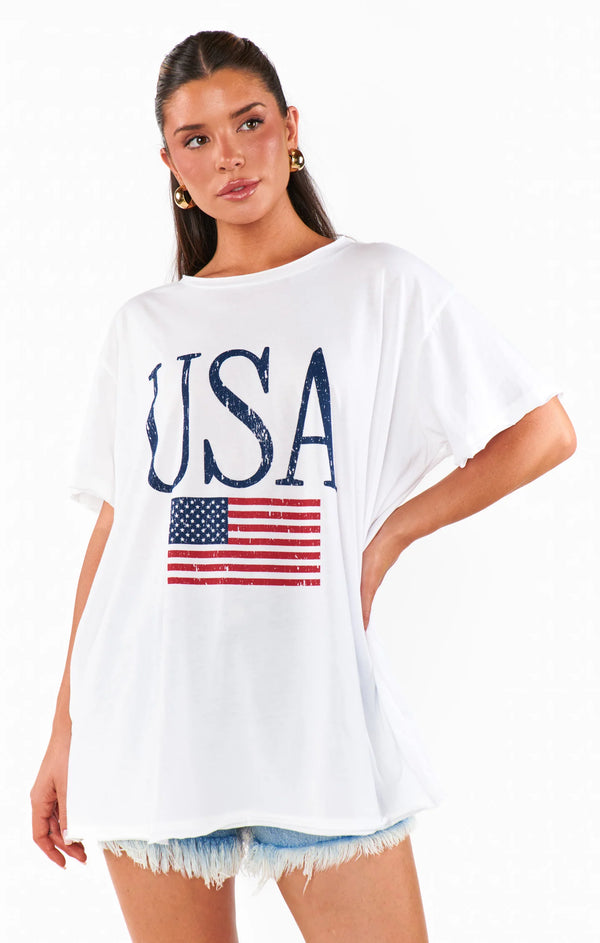 Show Me Your Mumu Airport USA Flag Tee
