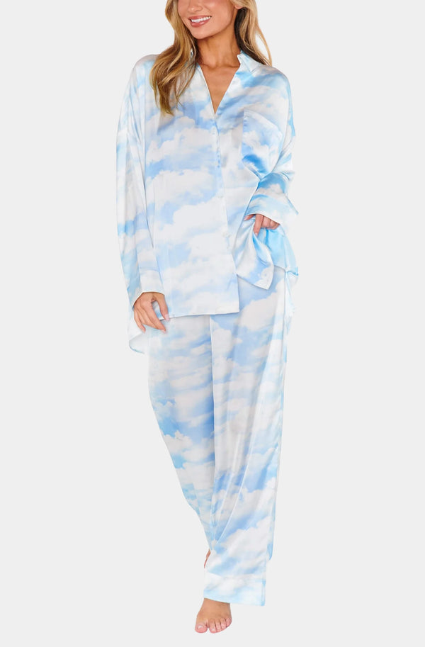 SHOW ME YOUR MUMU OVERSLEPT SILKY PAJAMA SET