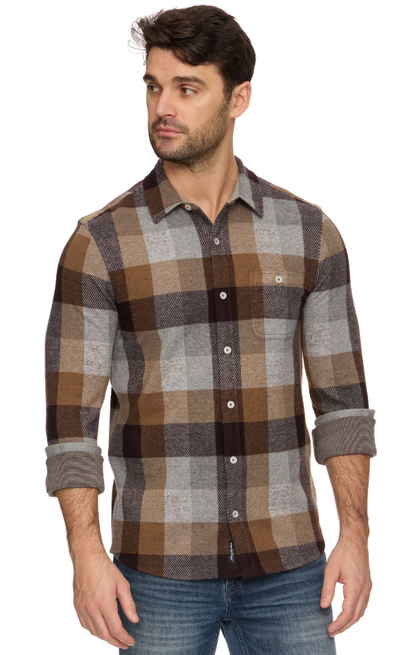 Flag and Anthem Mathis Long Sleeve Boxy Plaid Flannel Shirt