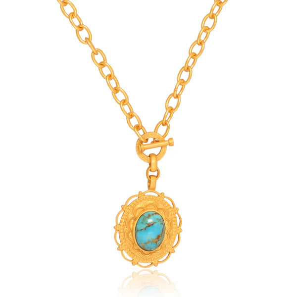 CHRISTINA GREENE Meet Me in Mykonos Toggle Necklace - Turquoise