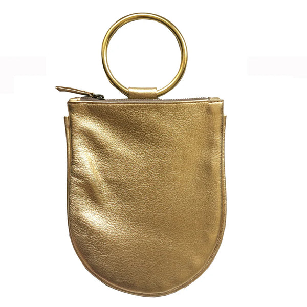 Kim White Mini Ring Wristlet - Gold