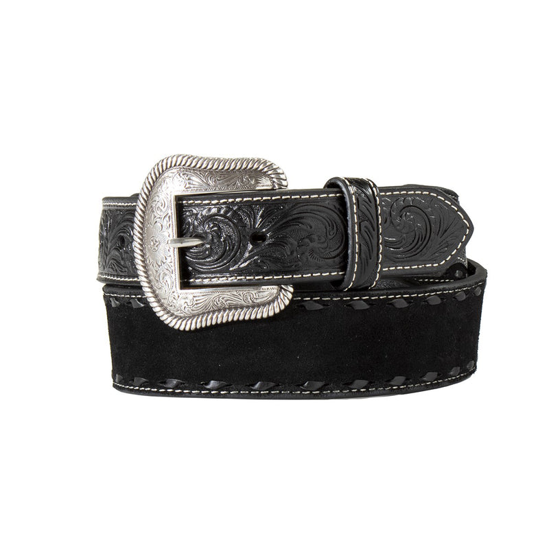 Men's black leather belt 