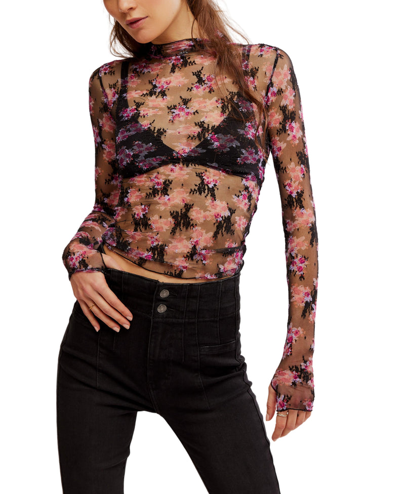 Free People Lady Lux Printed Layering Top