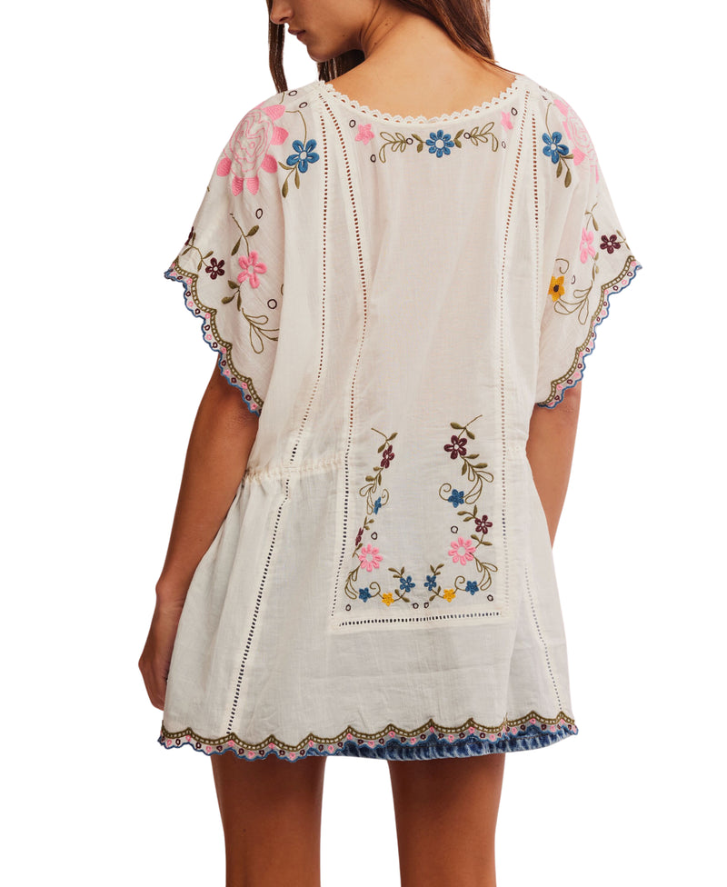 Free People Danielle Embroidered Top