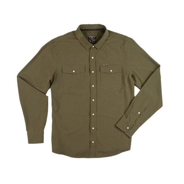 Stockyard Supply Co. "The Ranger" - Long Sleeve Western Performance Pearl Snap - Faded Olive