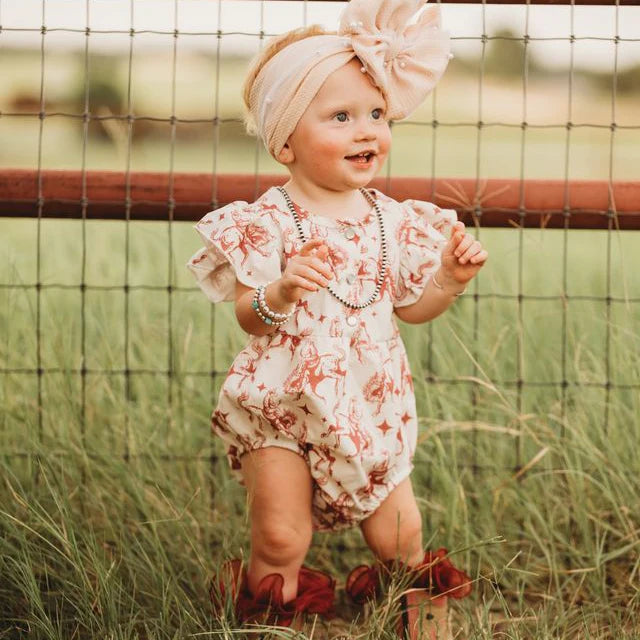 Shea Baby Plaid Bucking Horse Shirt Romper