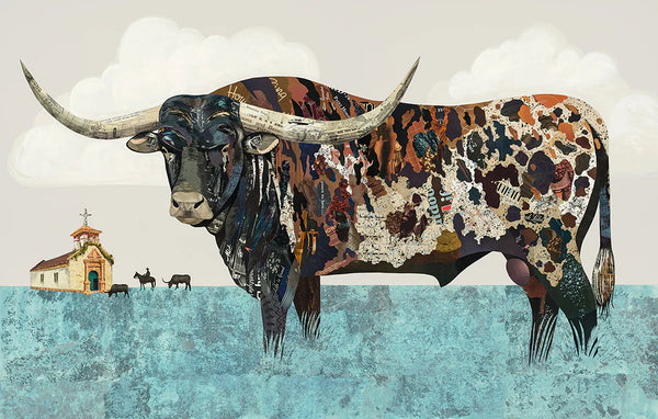 DOLAN GEIMAN PECOS DUST LONGHORN 16X24 PRINT 