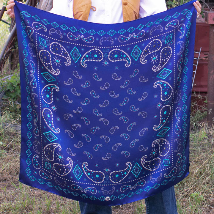 Purple wild rag with bandana pattern