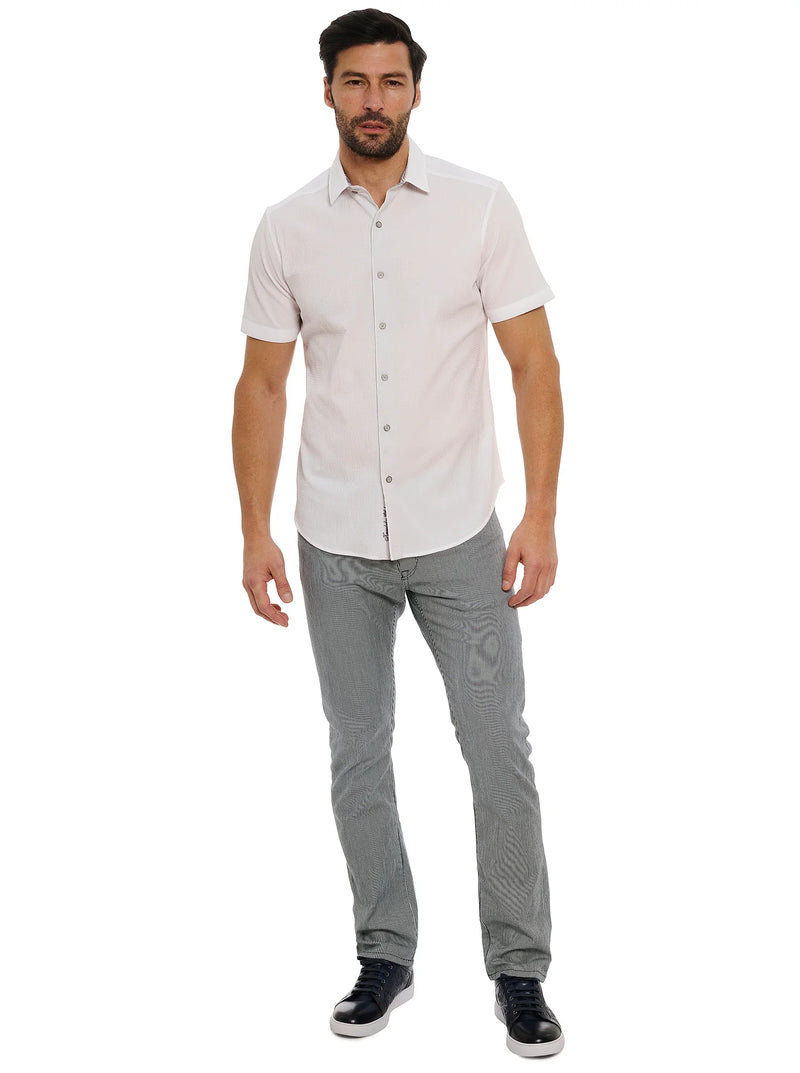 Man wearing white button down shirt