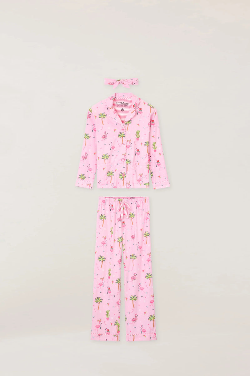 PJ SALVAGE HOLIDAY FLAMINGOS FLANNEL PJ SET 