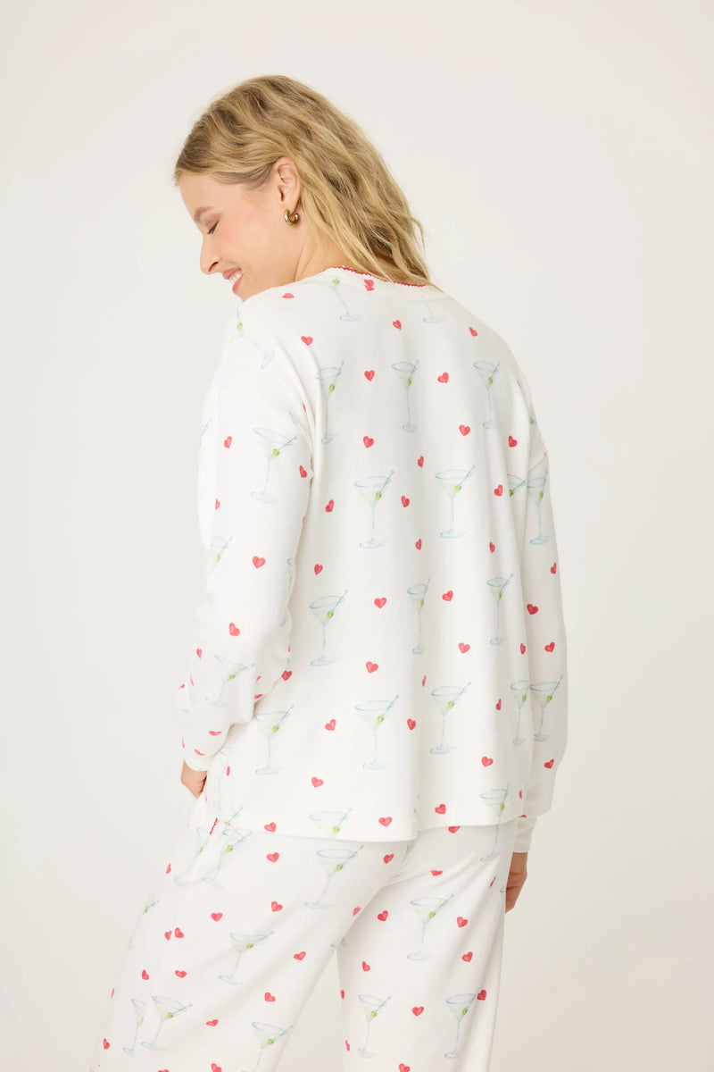 PJ Salvage Holiday Happy Hour Long Sleeve Top