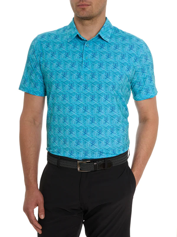 Man wearing mint with skulls all over