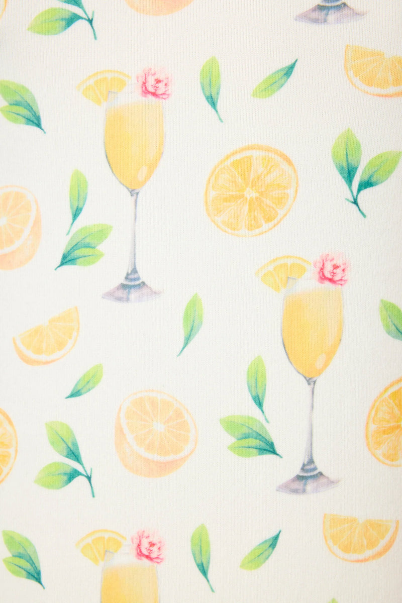 Pattern of wine glasses and orange on a light background