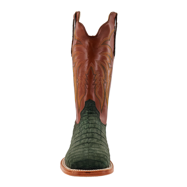 olive green caiman boots