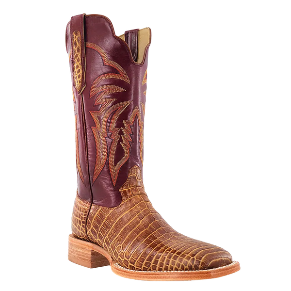  vintage saddle Nile crocodile and Chianti red calf exotic western boots.
