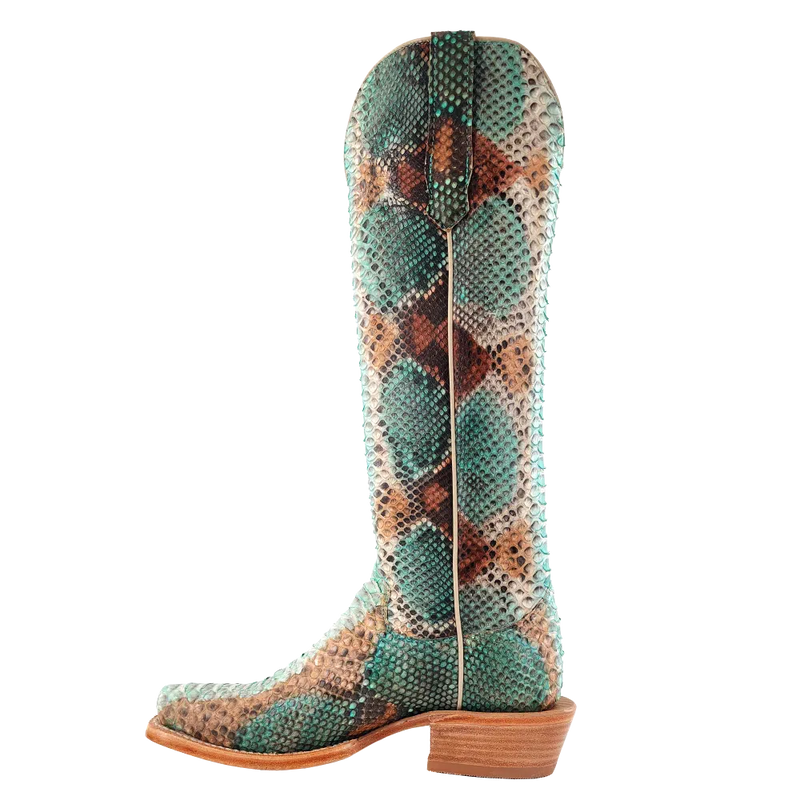 R. WATSON WOMEN'S TEAL AND COPPER PYTHON BOOT