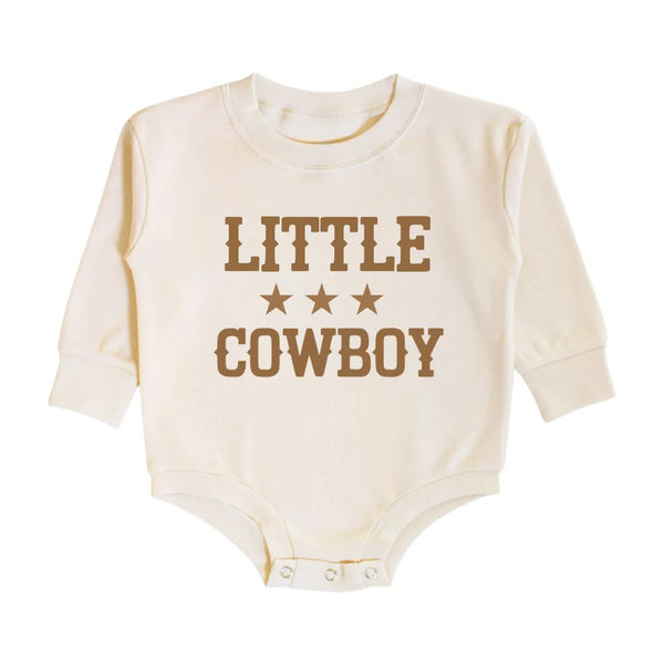 Sweet Wink Little Cowboy Long Sleeve Romper - Natural
