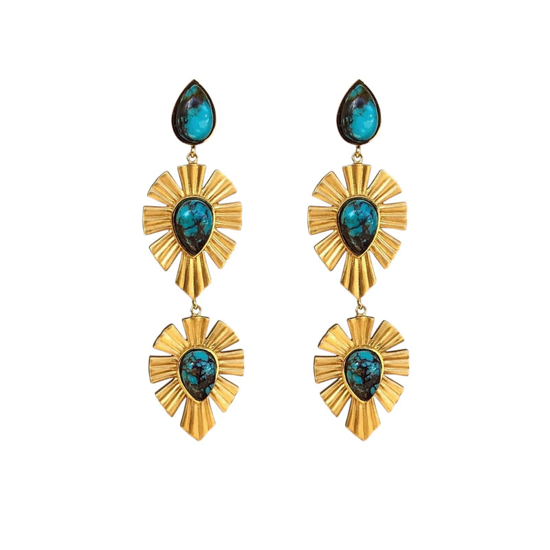 CHRISTINA GREENE Royal Radiance Earrings - Turquoise